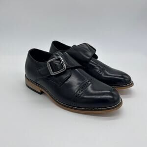Stacy Adams Boy's 11 Black Faux Leather Kid Formal Semi-Formal Dress Shoes
